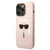Karl Lagerfeld KLHMP14LSLKHLP iPhone 14 Pro 6,1 hardcase jasnoróżowy/light pink Silicone Karl`s Head Magsafe